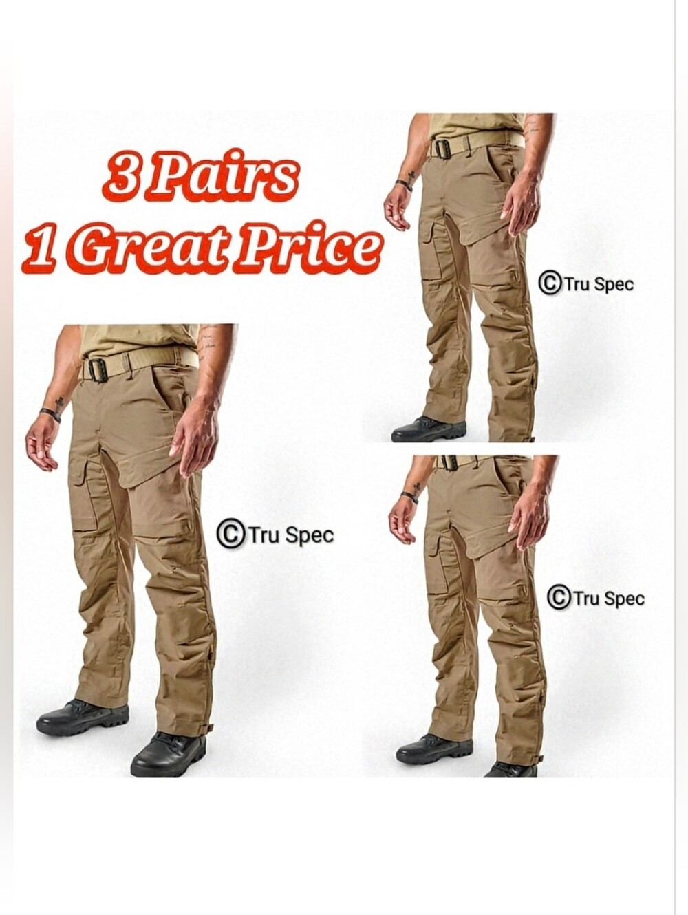 ⭐️ 3 Tru-Spec 24-7 Xpedition Pants in Coyote Tan Sz. 36/32 {GREAT CONDITION!}